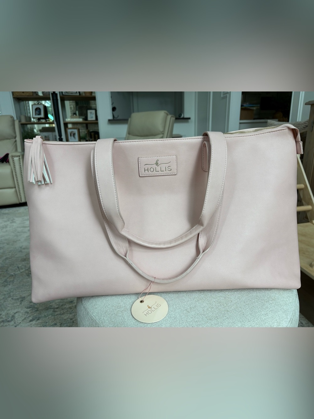 Hollis Slumber Party Overnighter in Blush (pale pink)